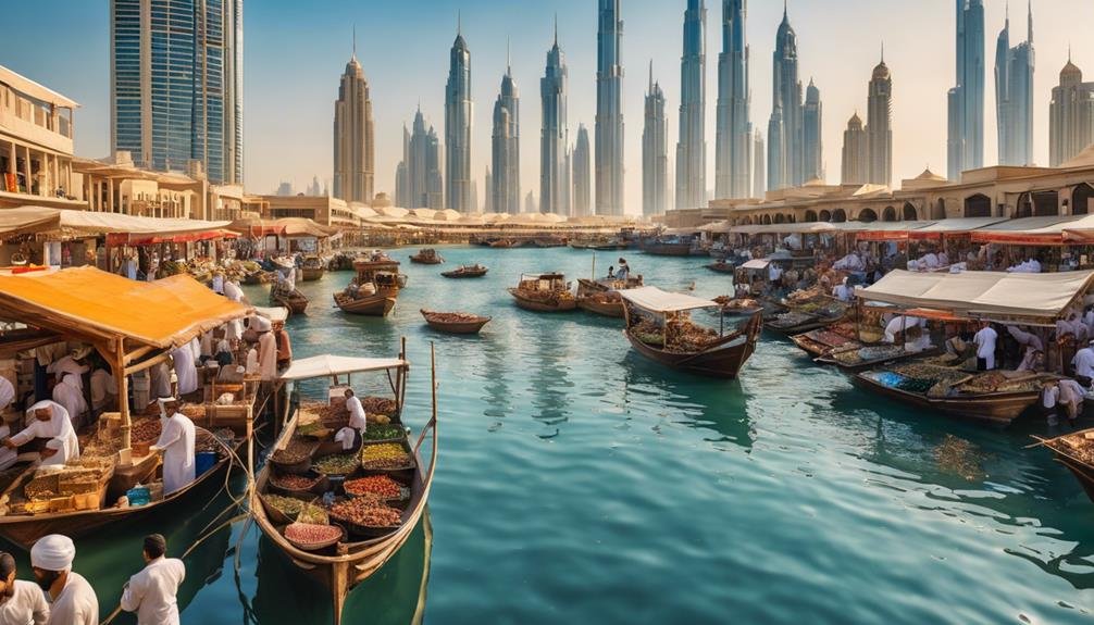 vibrant waterfront market scene